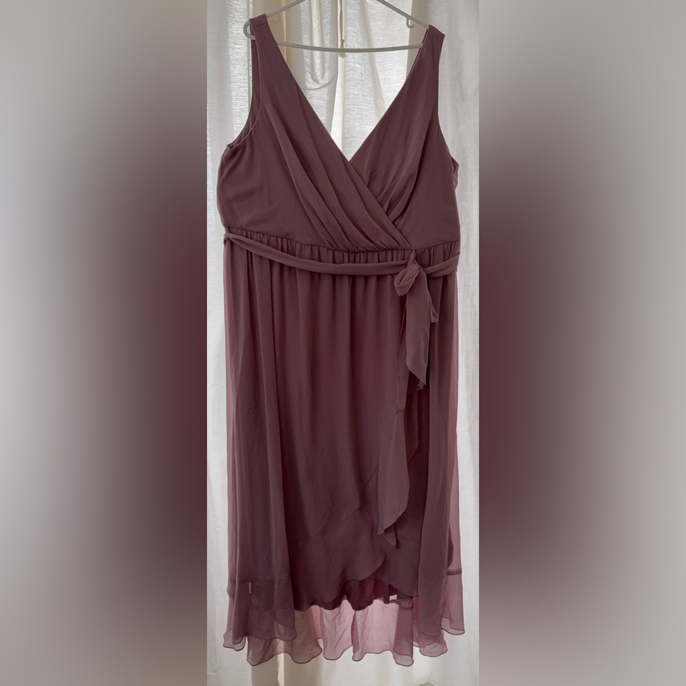 David's Bridal Asymmetrical Dress in Dusty Rose